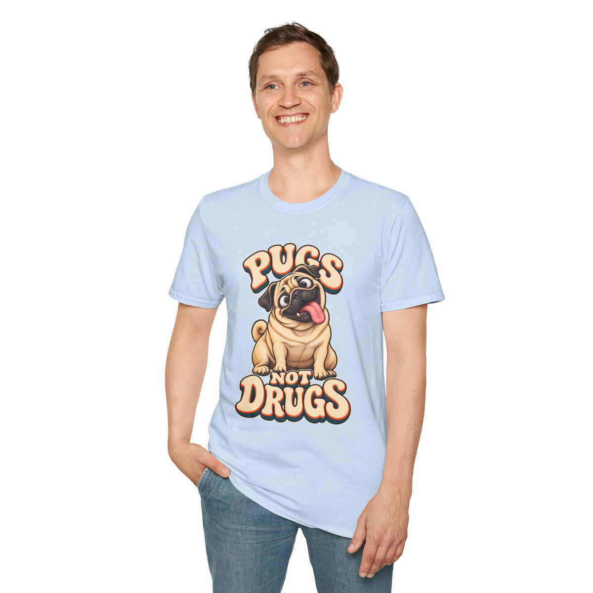 Pugs Not Drugs Funny Pug T-Shirt
