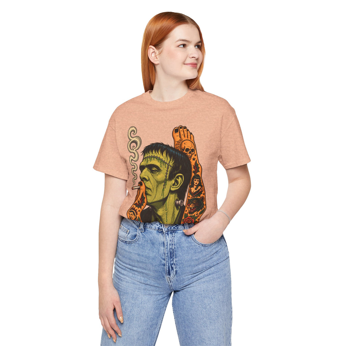 Vintage Frankenstein Smoking Monster T-Shirt