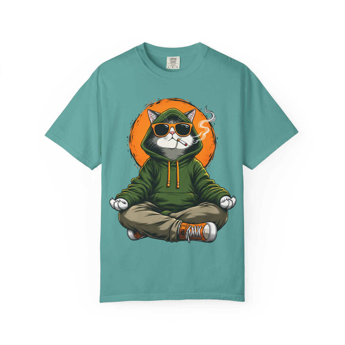 Meditating Cat in Sunglasses T-Shirt