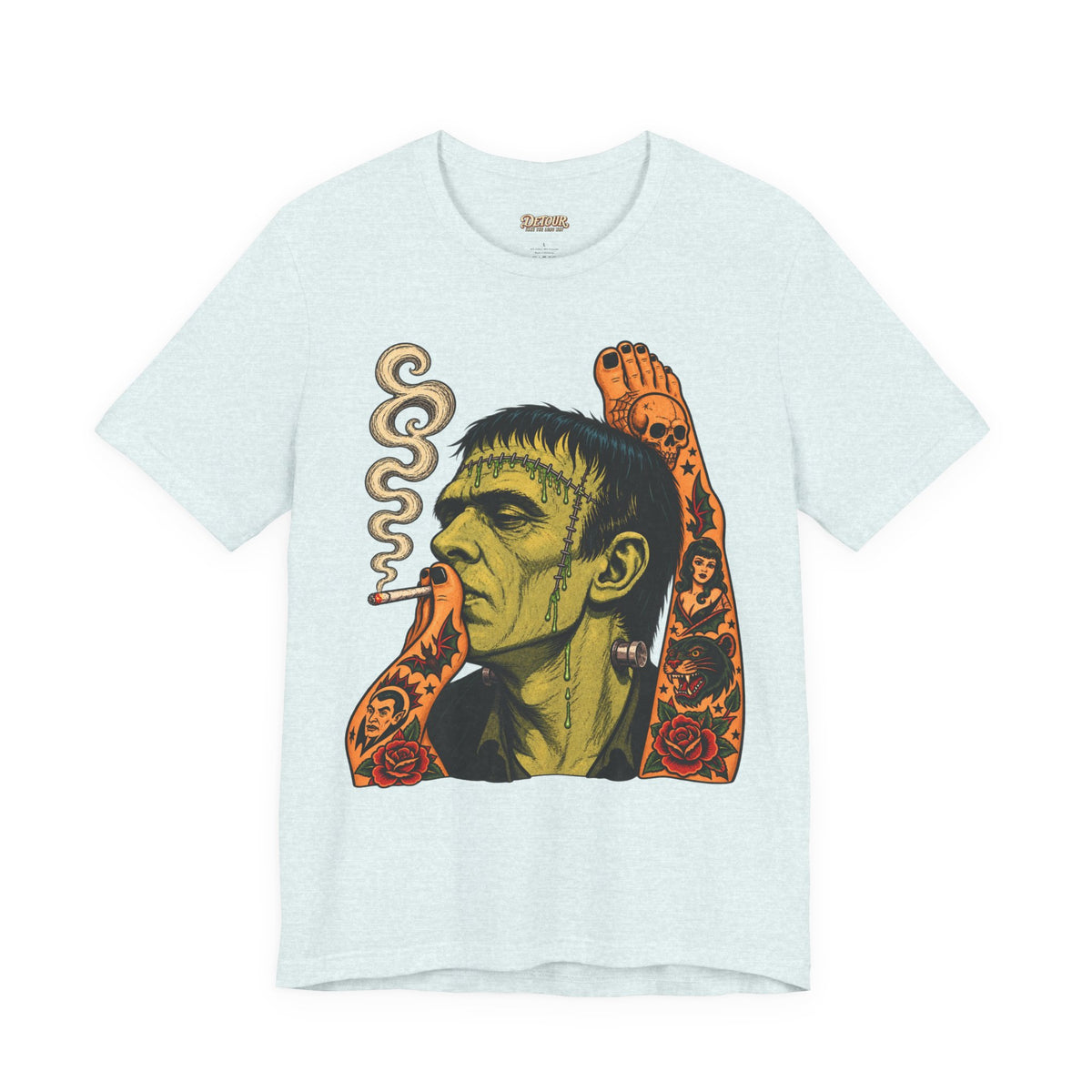 Vintage Frankenstein Smoking Monster T-Shirt