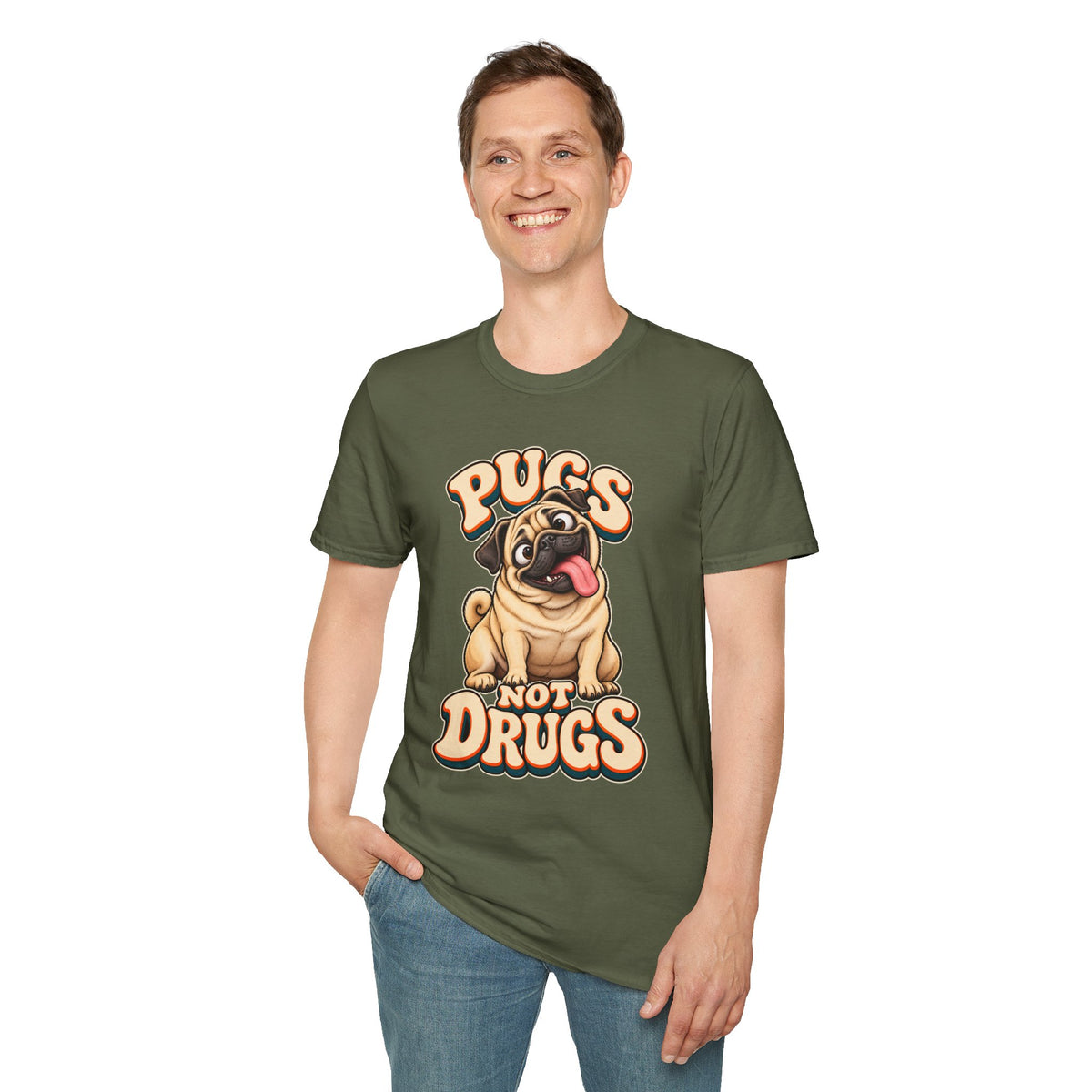 Pugs Not Drugs Funny Pug T-Shirt