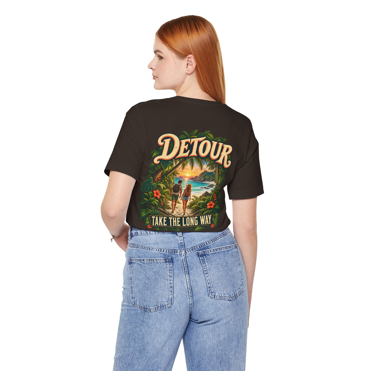 Detour Take the Long Way Tropical Adventure T-Shirt