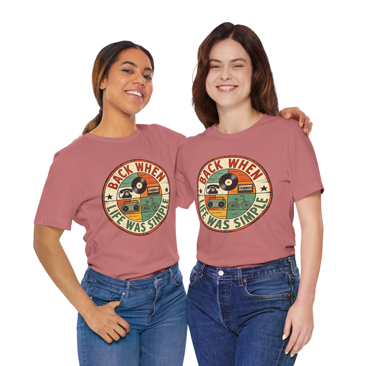 Back When Life Was Simple Vintage Retro T-Shirt