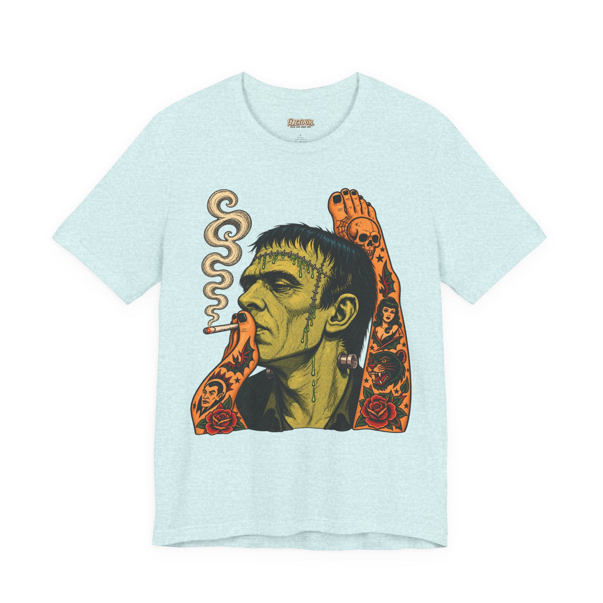 Vintage Frankenstein Smoking Monster T-Shirt