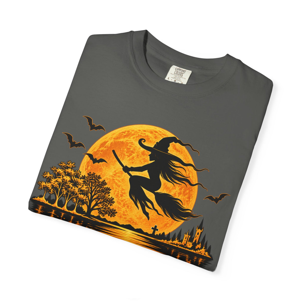 Witch Flying Over Moon T-Shirt – "Why Yes, I Can Drive A Stick" Halloween Tee