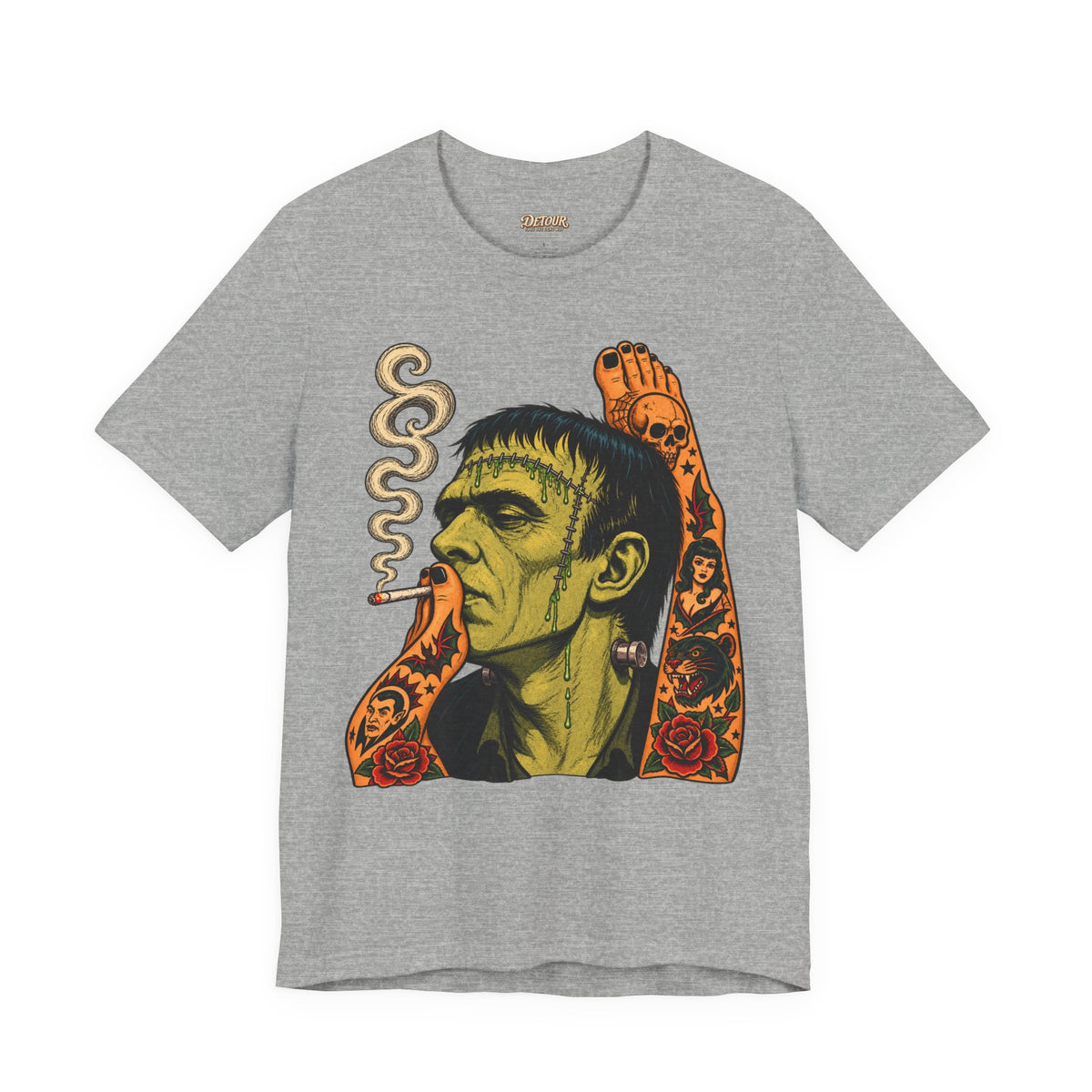 Vintage Frankenstein Smoking Monster T-Shirt