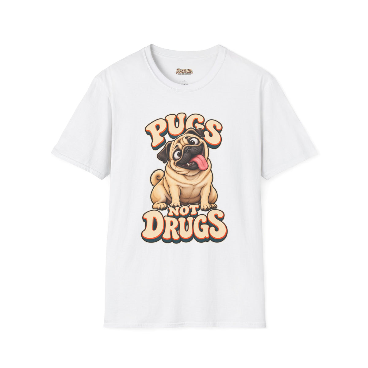 Pugs Not Drugs Funny Pug T-Shirt