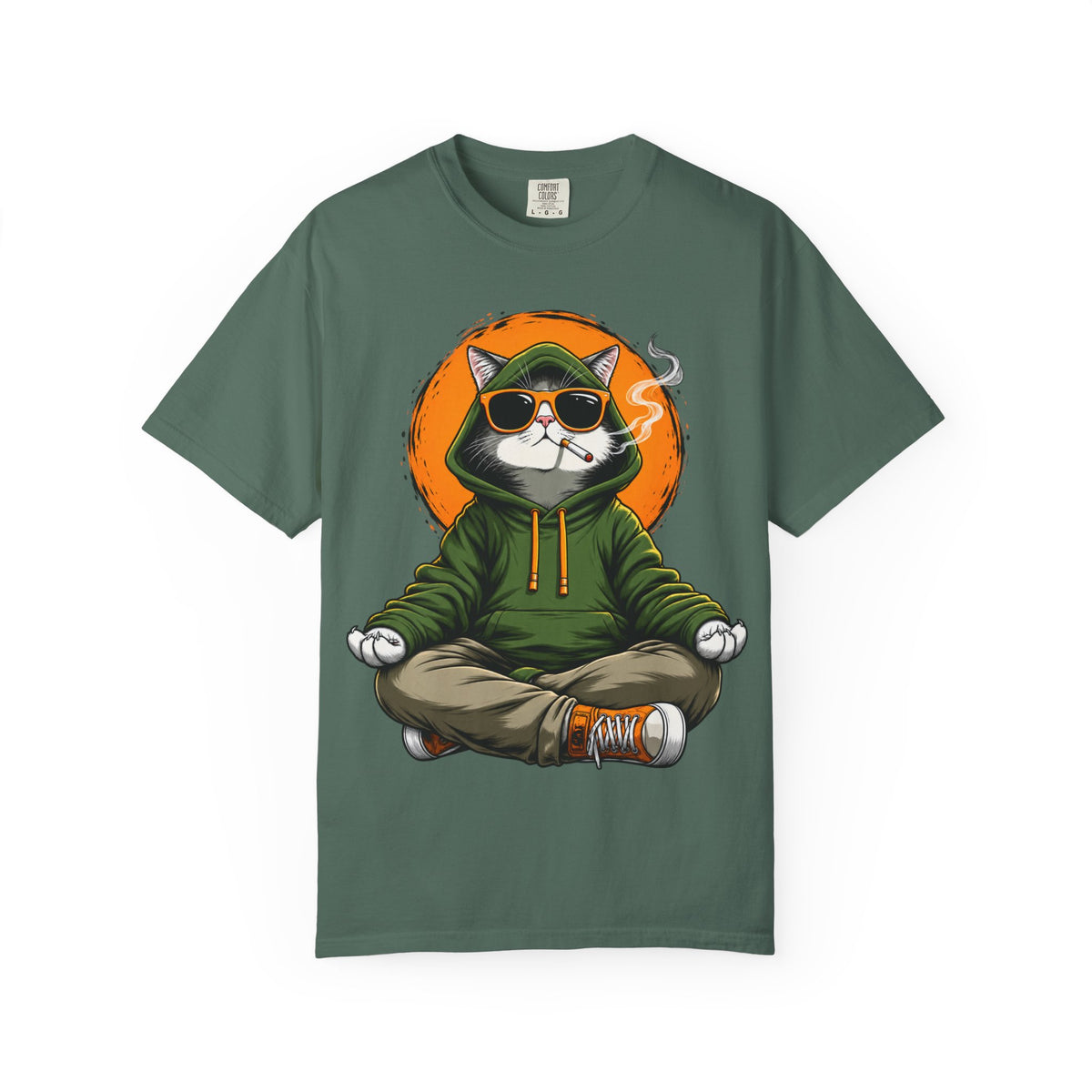 Meditating Cat in Sunglasses T-Shirt