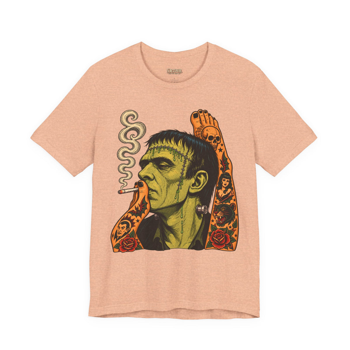 Vintage Frankenstein Smoking Monster T-Shirt