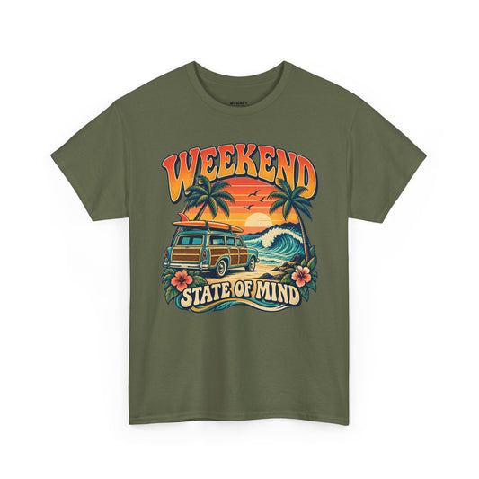 Weekend State of Mind Tee – Retro Surf Van Sunset T-Shirt