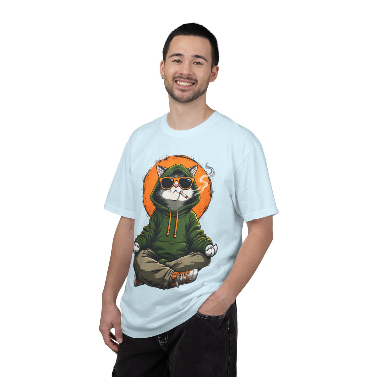 Meditating Cat in Sunglasses T-Shirt