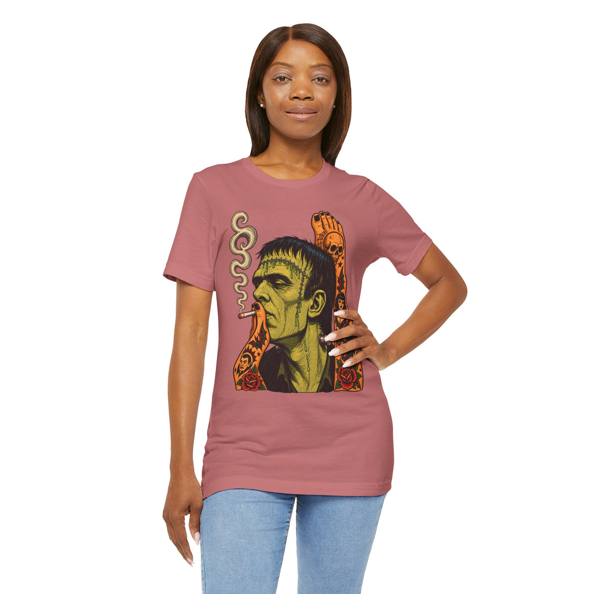 Vintage Frankenstein Smoking Monster T-Shirt