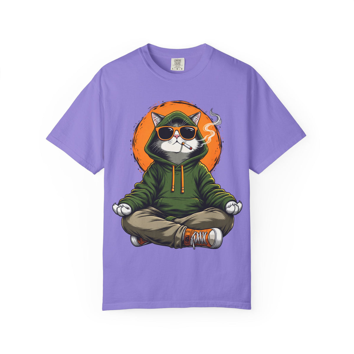 Meditating Cat in Sunglasses T-Shirt
