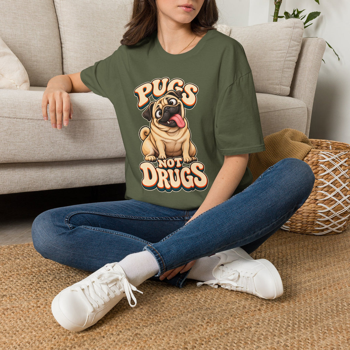 Pugs Not Drugs Funny Pug T-Shirt