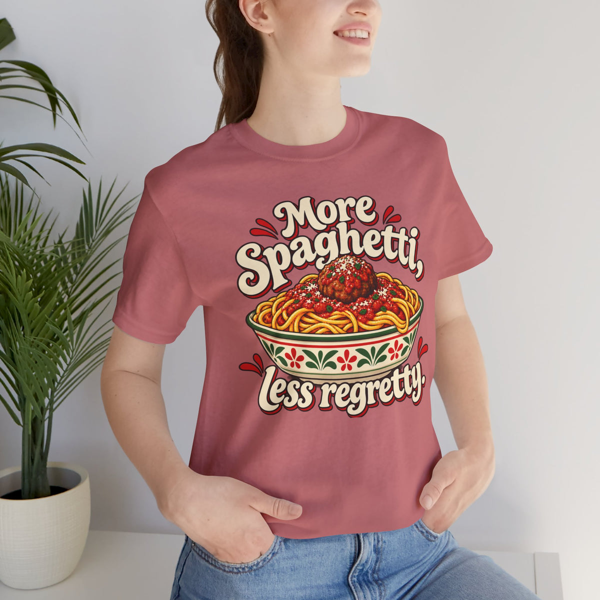 More Spaghetti Less Regretti Foodie Graphic Tee