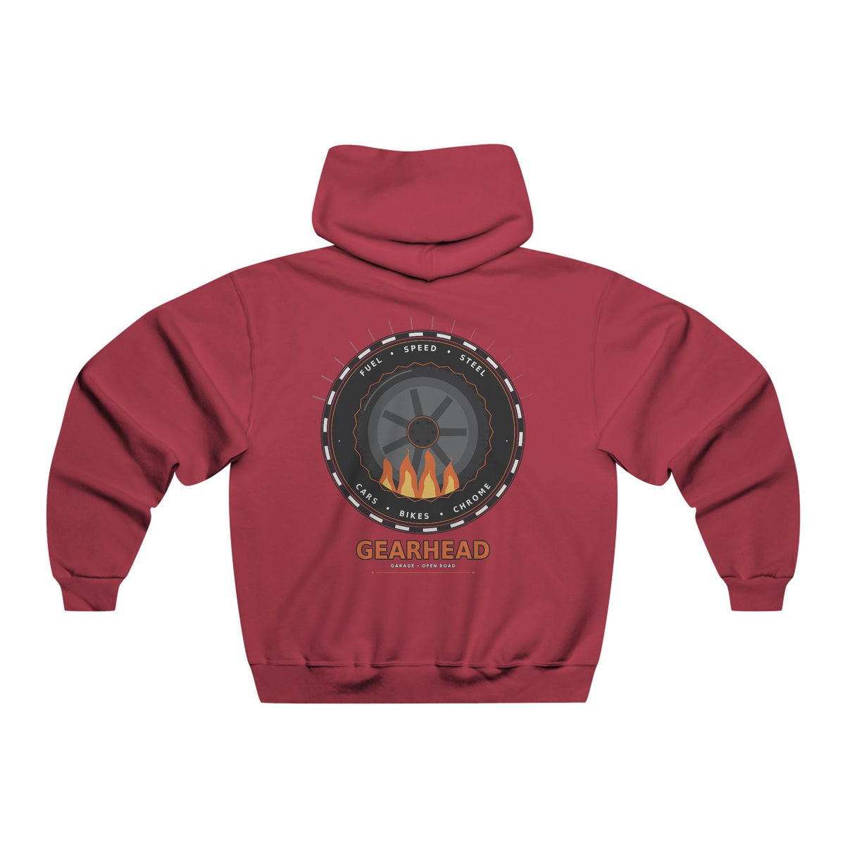 Mechanic Gearhead Hoodie — Vintage Wrench & Tire Flame Auto Repair Sweatshirt