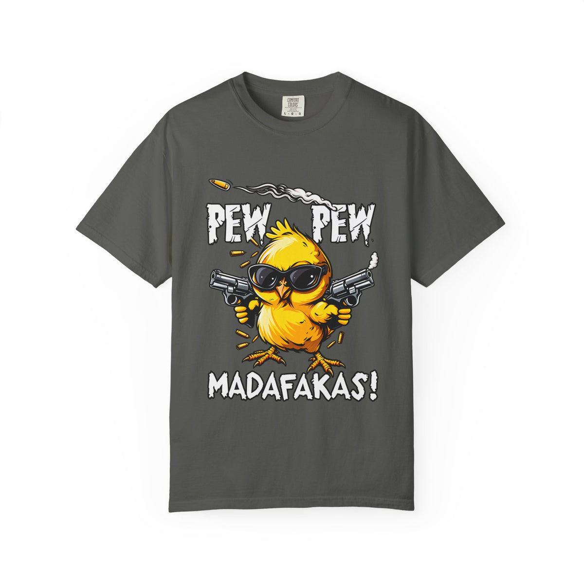 Pew Pew Madafakas Funny Duck Graphic T-Shirt