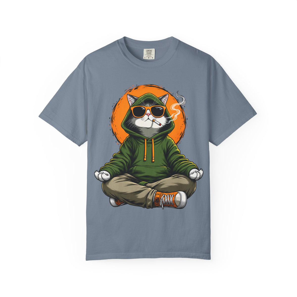 Meditating Cat in Sunglasses T-Shirt