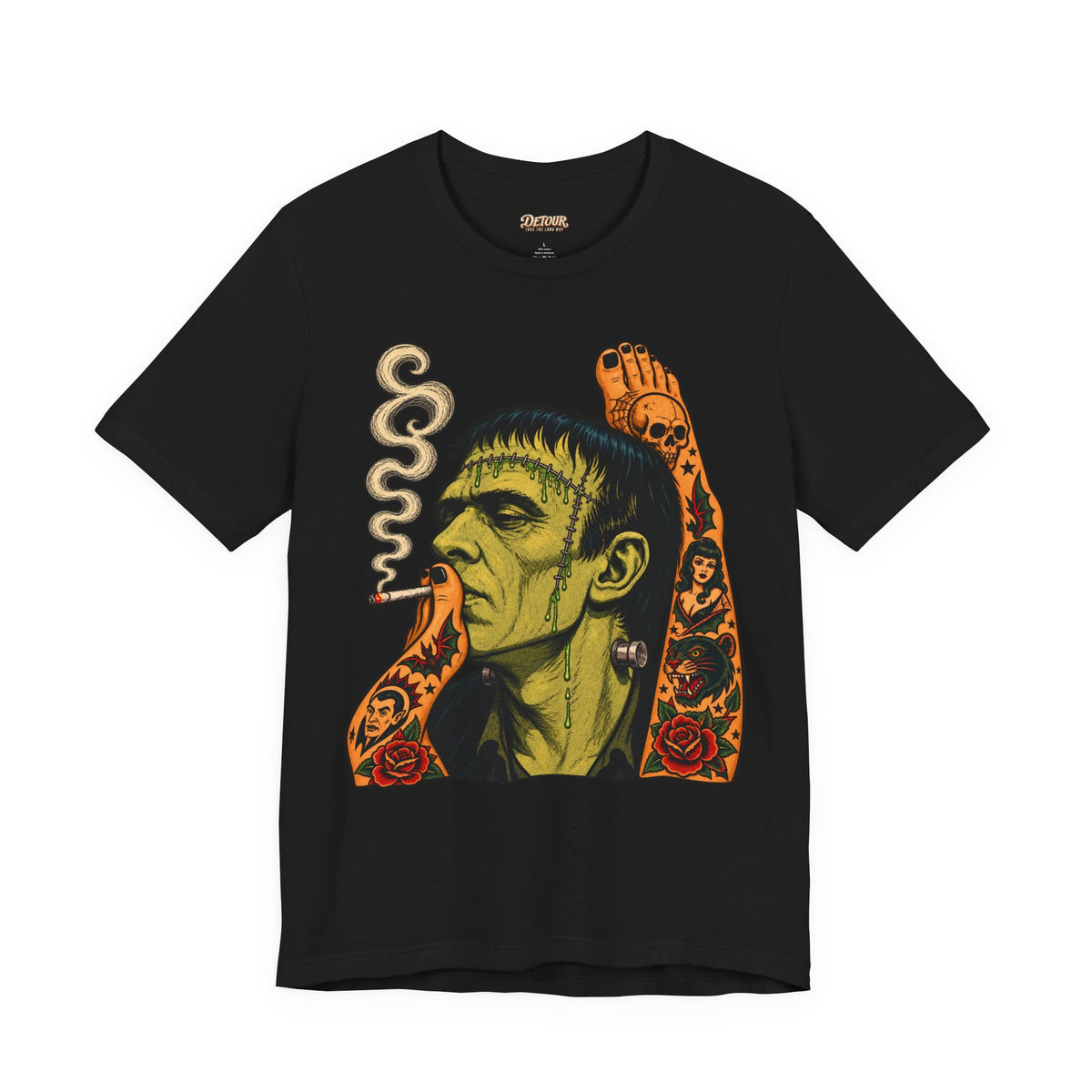 Vintage Frankenstein Smoking Monster T-Shirt