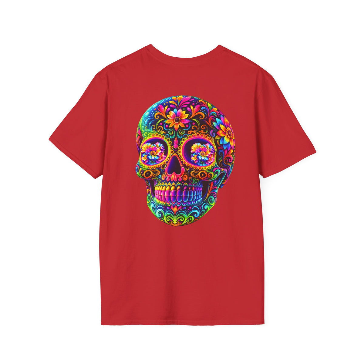 Sugar Skull T-Shirt — Colorful Day of the Dead Floral Skull Tee