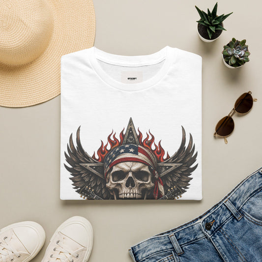 Skull & Wings T‑Shirt — American Rebel Rocker Graphic Tee