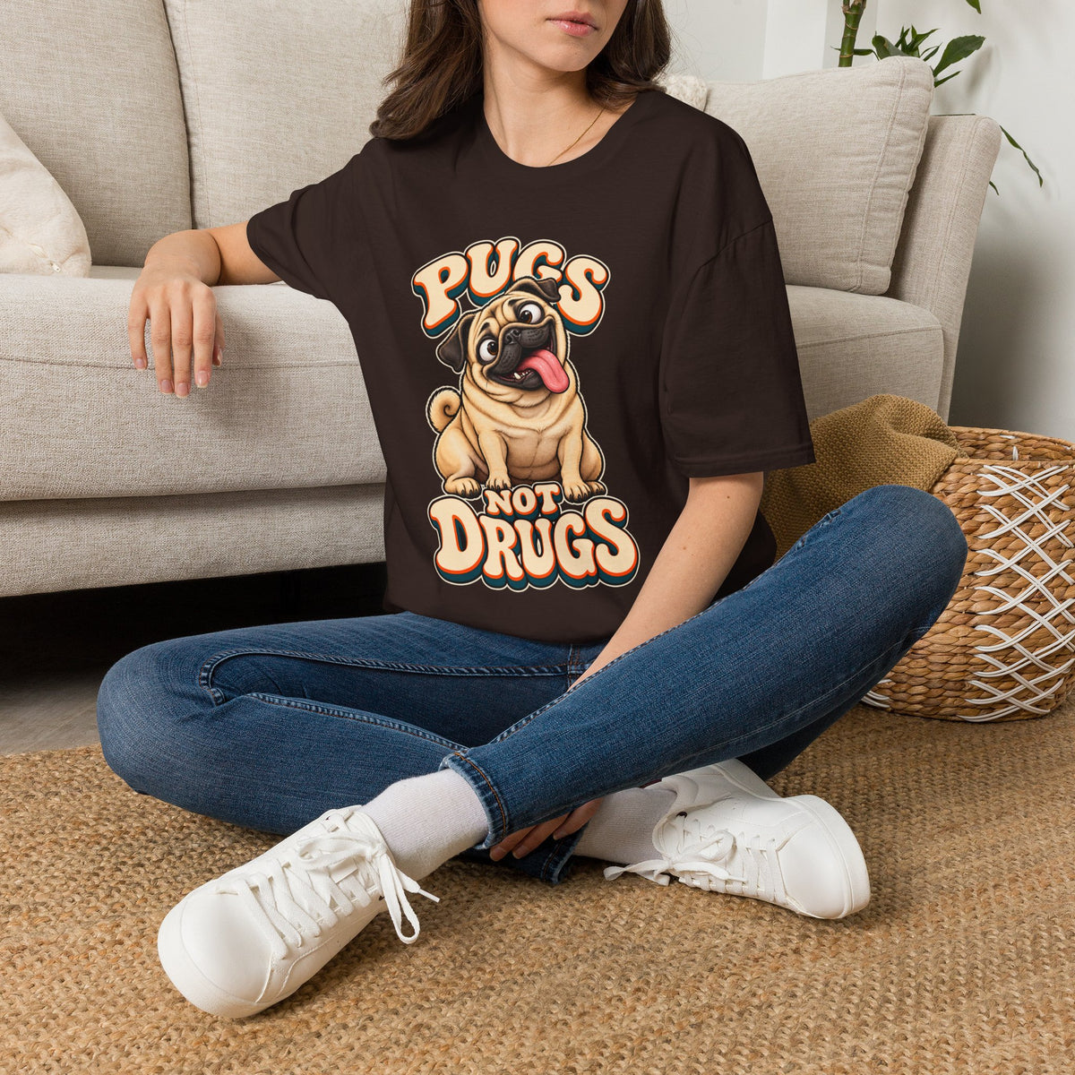 Pugs Not Drugs Funny Pug T-Shirt
