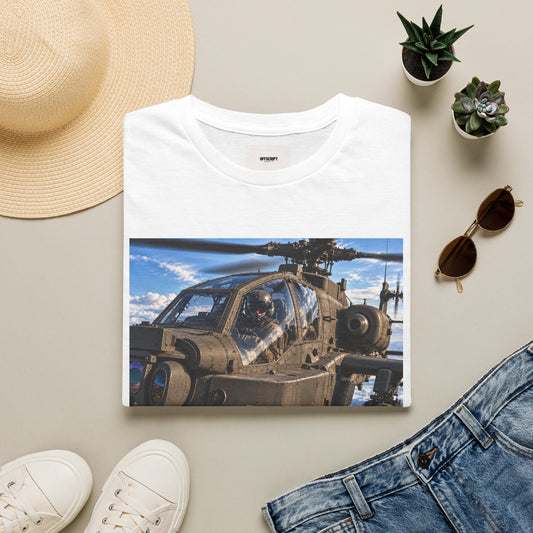 Attack Helicopter Photo T-Shirt — Military Aviator Crew Tee