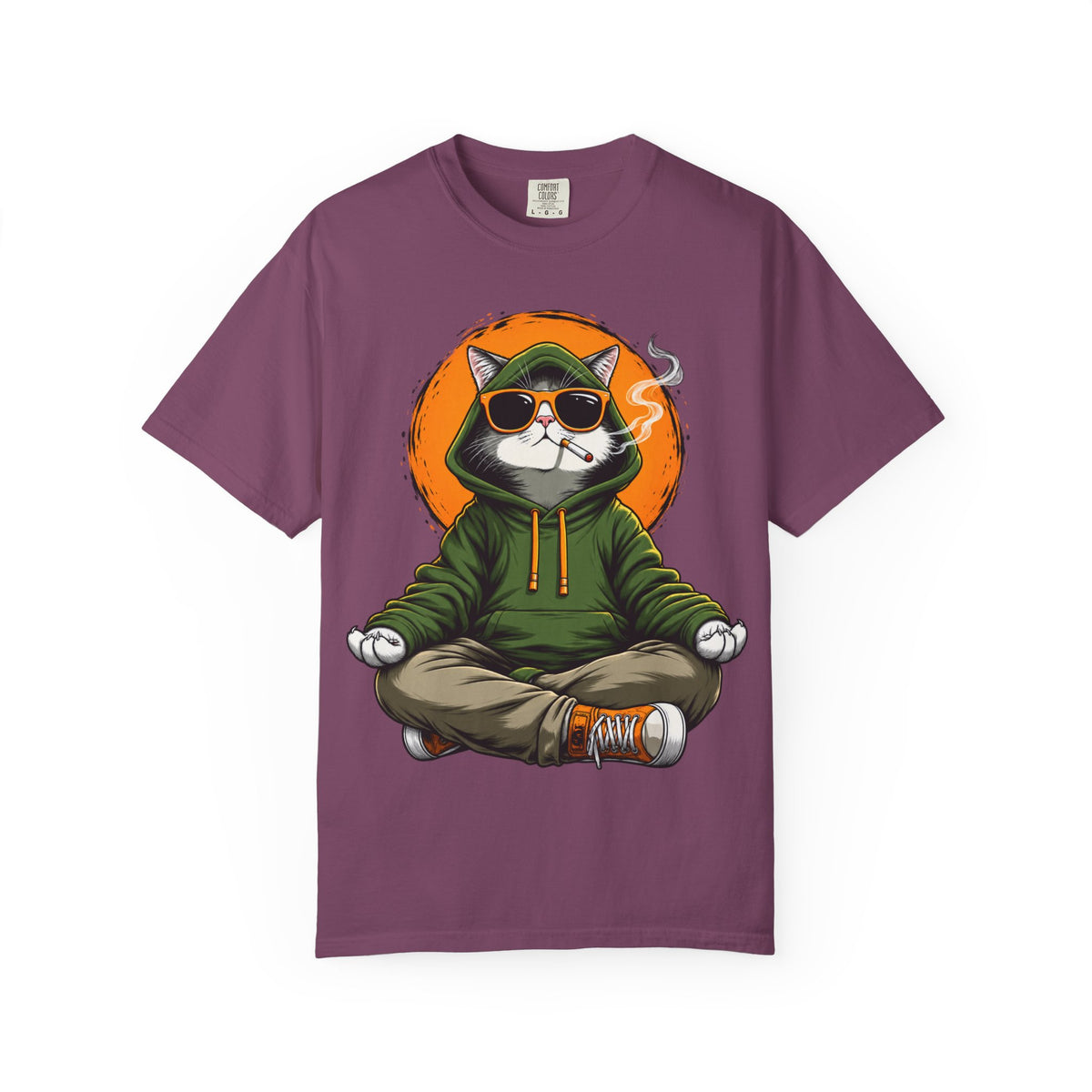 Meditating Cat in Sunglasses T-Shirt