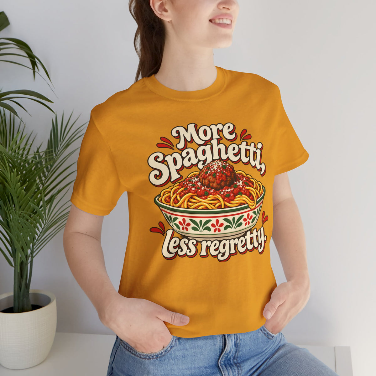 More Spaghetti Less Regretti Foodie Graphic Tee