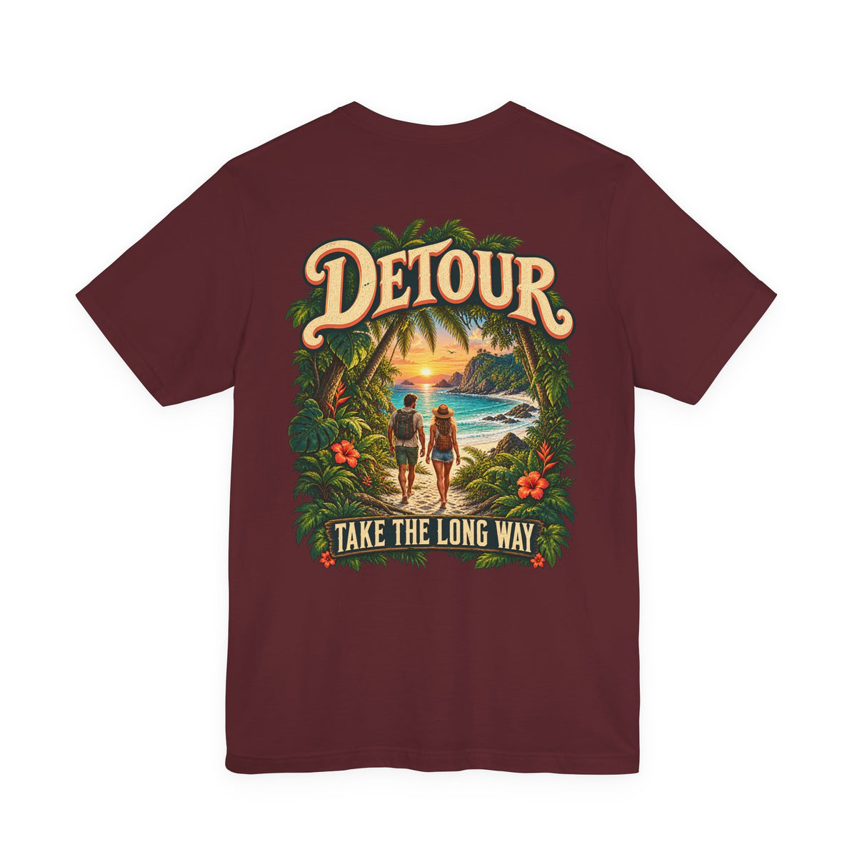 Detour Take the Long Way Tropical Adventure T-Shirt