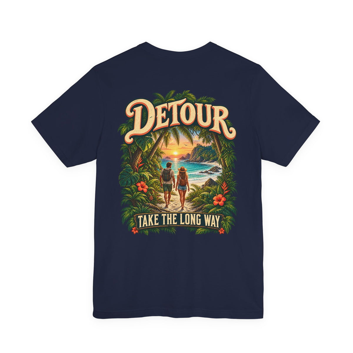 Detour Take the Long Way Tropical Adventure T-Shirt
