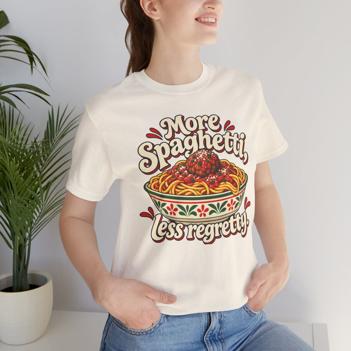 More Spaghetti Less Regretti Foodie Graphic Tee