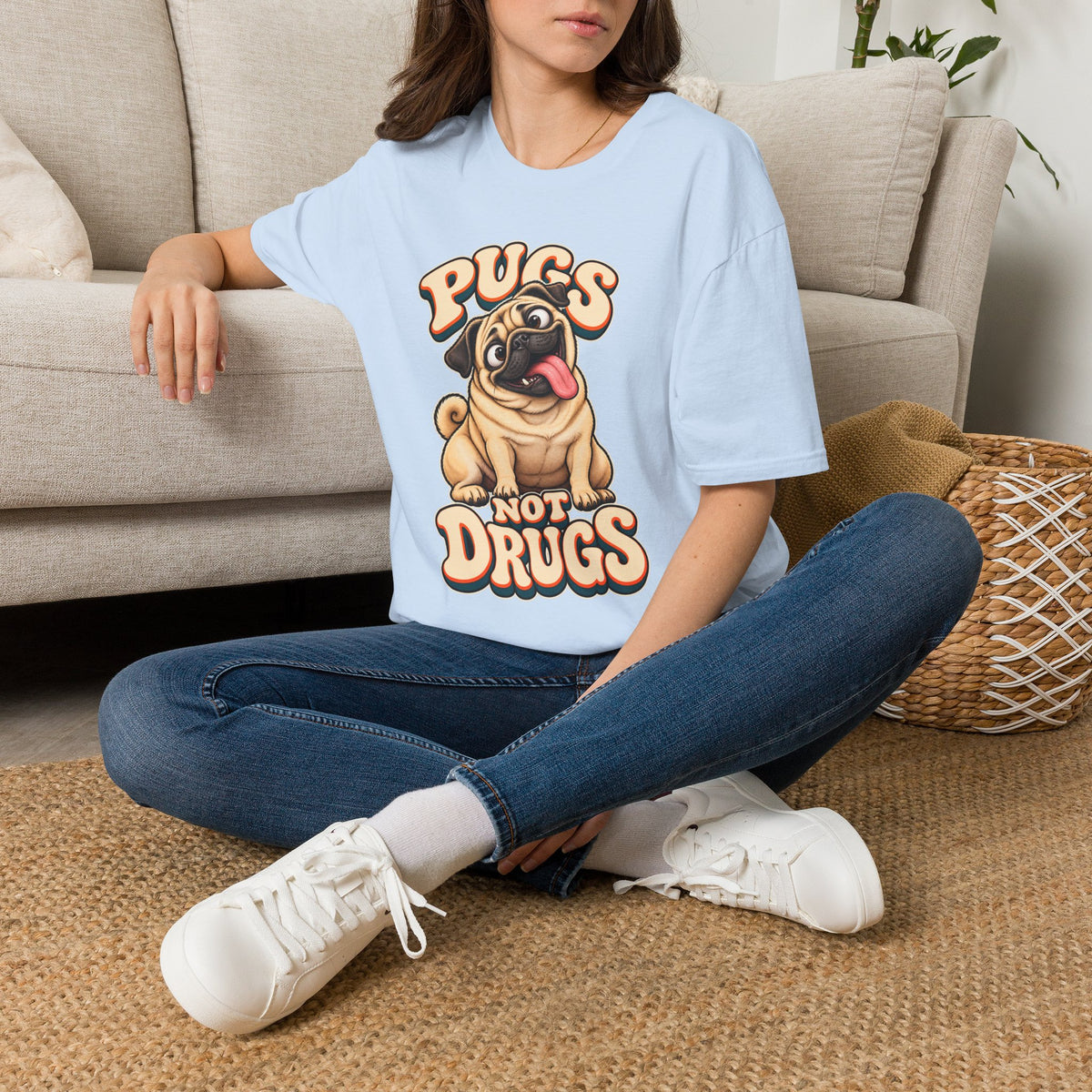 Pugs Not Drugs Funny Pug T-Shirt