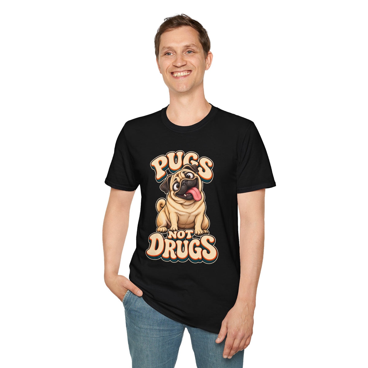 Pugs Not Drugs Funny Pug T-Shirt