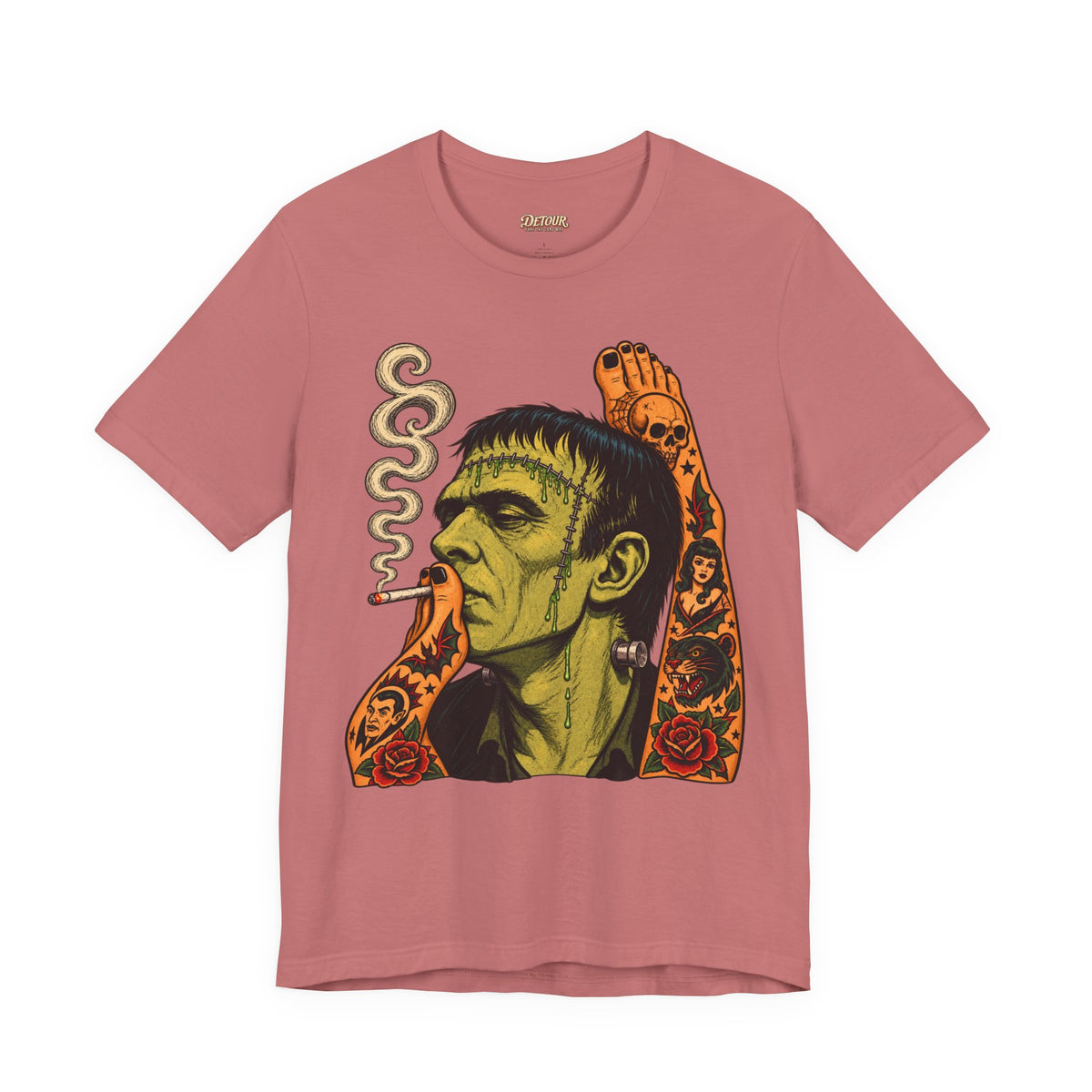 Vintage Frankenstein Smoking Monster T-Shirt