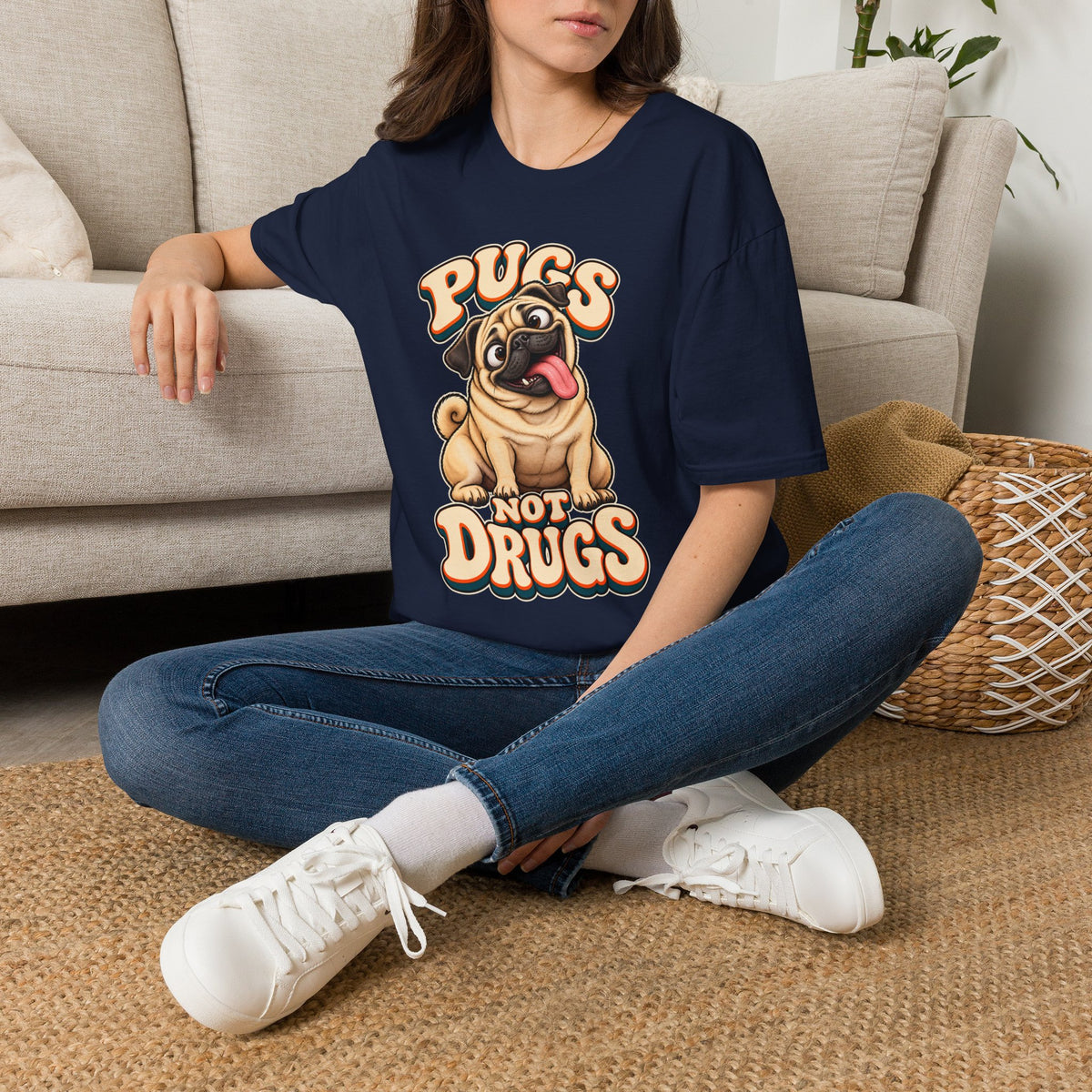 Pugs Not Drugs Funny Pug T-Shirt