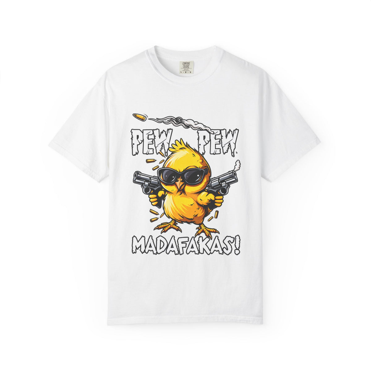 Pew Pew Madafakas Funny Duck Graphic T-Shirt