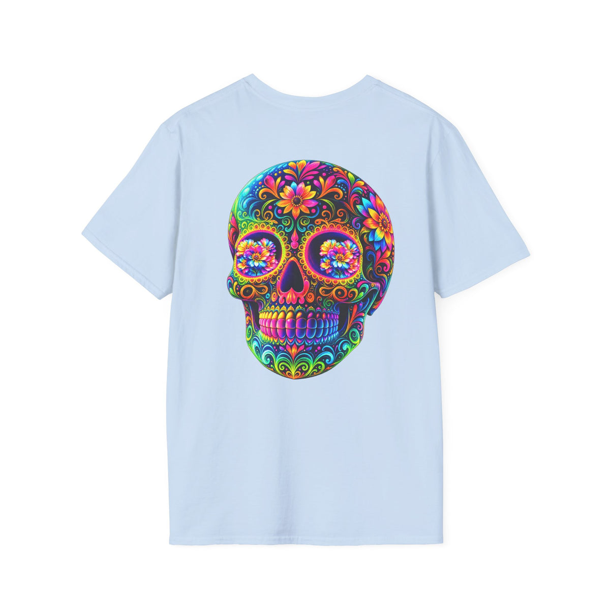 Sugar Skull T-Shirt — Colorful Day of the Dead Floral Skull Tee