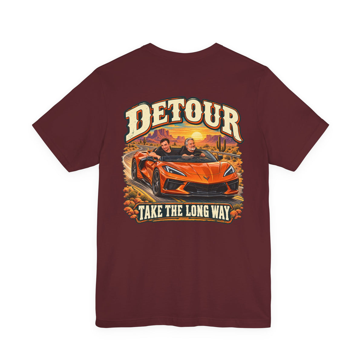 Detour Graphic Tee — 'Detour: Take the Long Way' Vintage Road Trip T‑Shirt