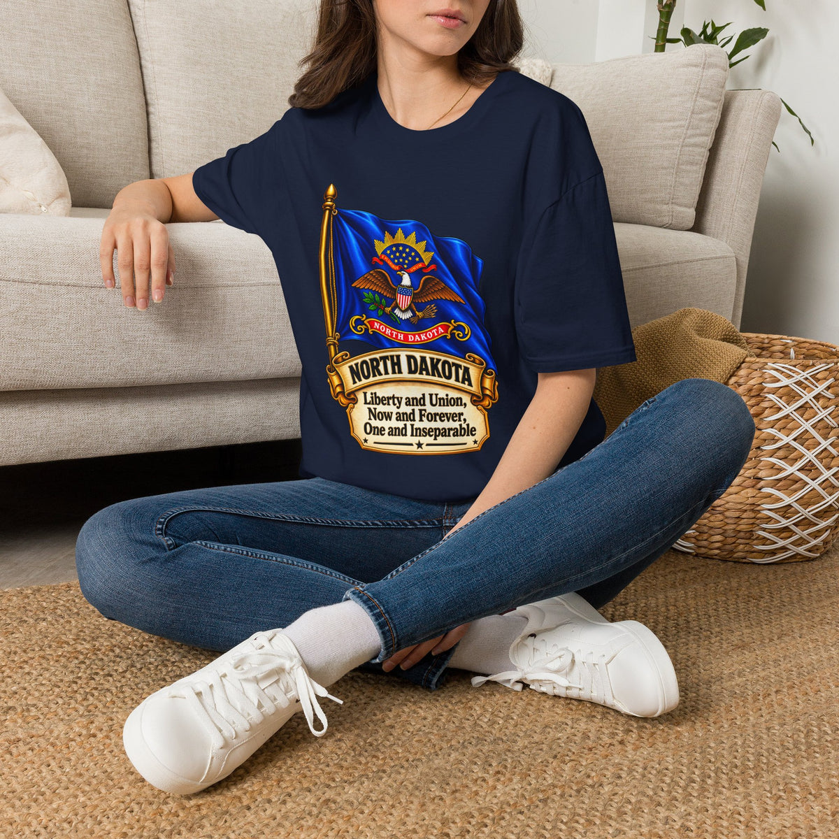 North Dakota Flag T-Shirt — State Seal Liberty & Union Tee
