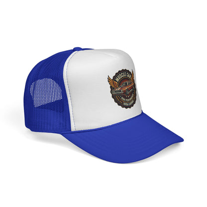 Muscle Car Emblem Trucker Cap | Vintage Hotrod Logo