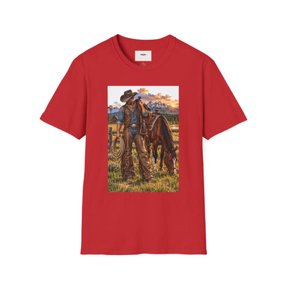 Cowboy Sunset T-Shirt — Western Ranch Horse Graphic