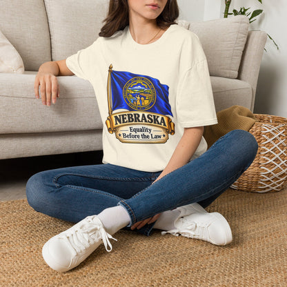Nebraska State Flag T-Shirt — 'Equality Before the Law' Vintage Seal Tee