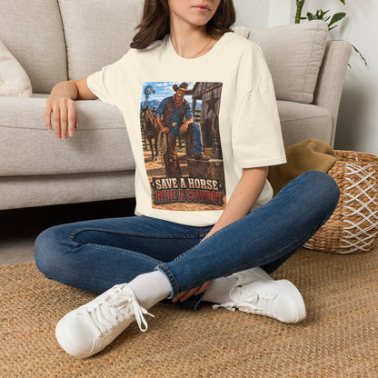 Cowboy Graphic T-Shirt — “Save a Horse, Ride a Cowboy” Western Tee