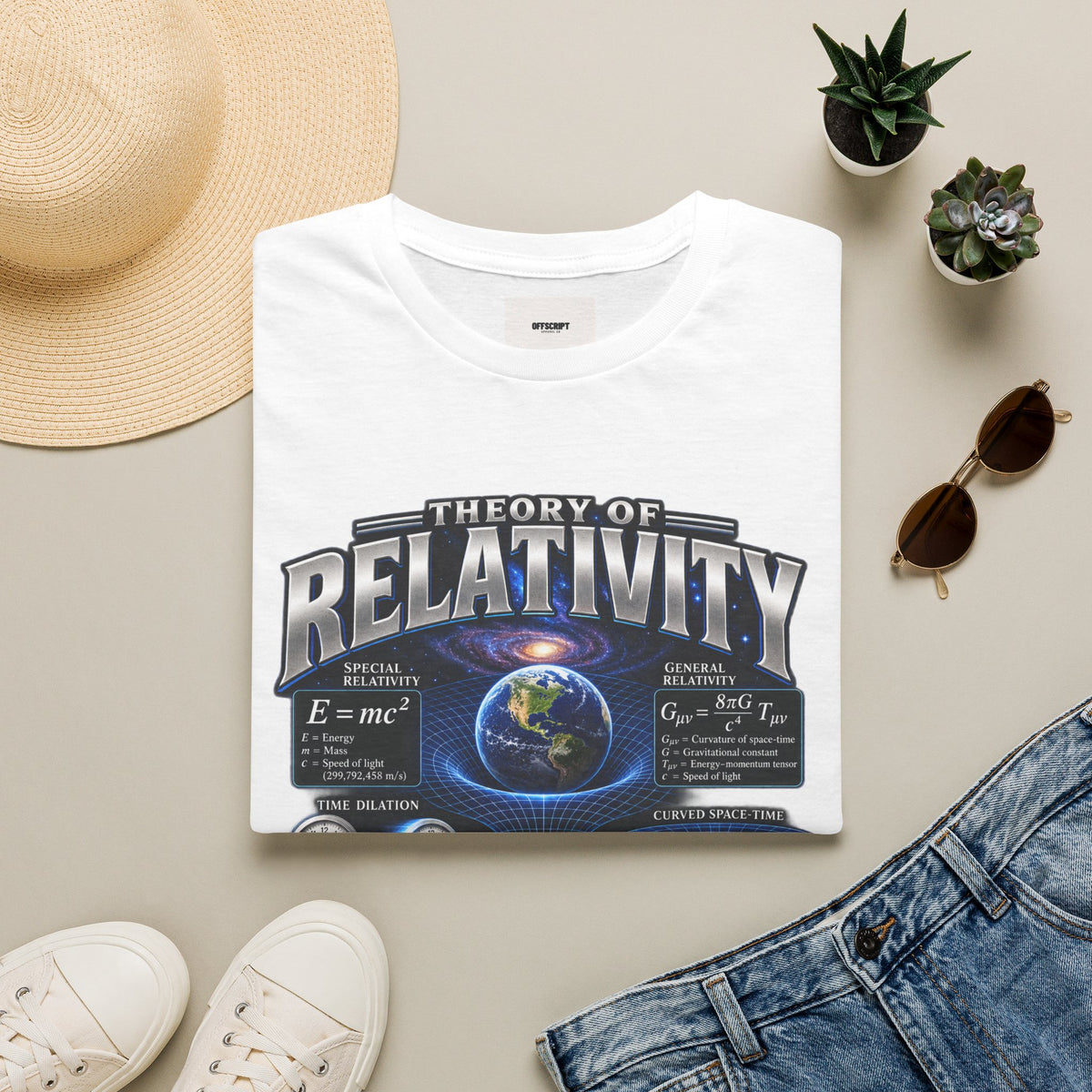 Theory of Relativity T-Shirt — Science Graphic Tee with Earth & Equations