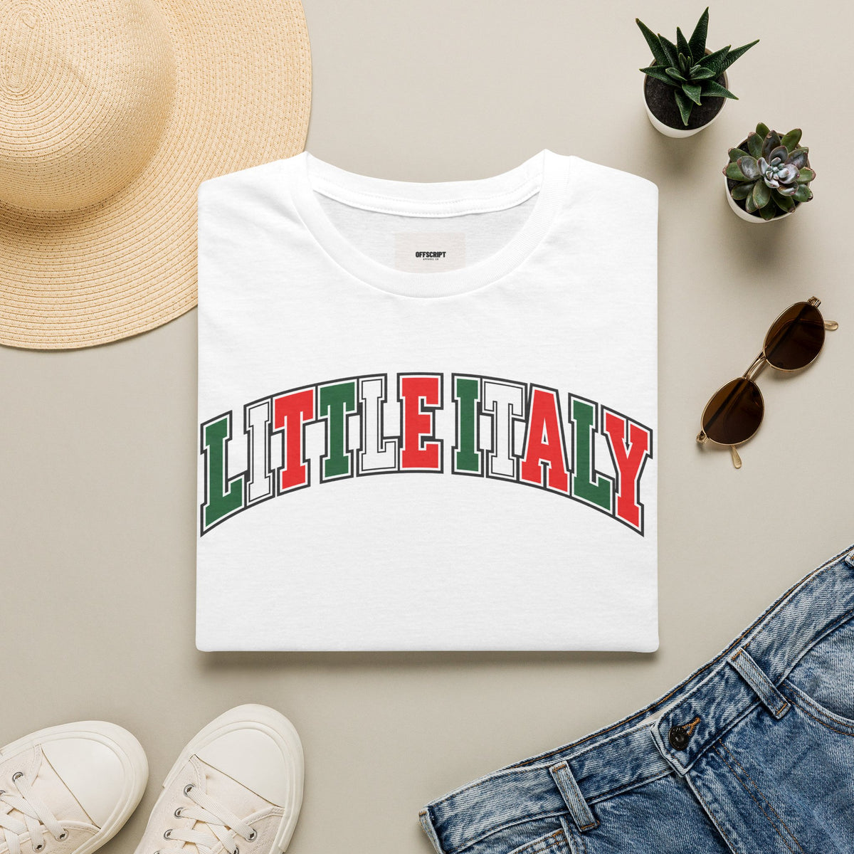 Little Italy T-Shirt — Vintage Italian Flag Graphic Tee