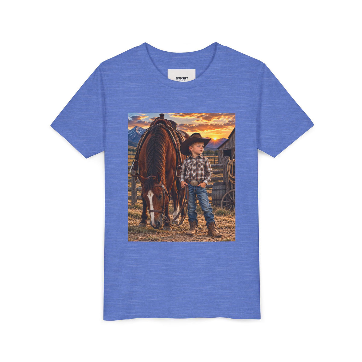 Youth Western Cowboy Tee — Little Cowboy & Horse Graphic Shirt