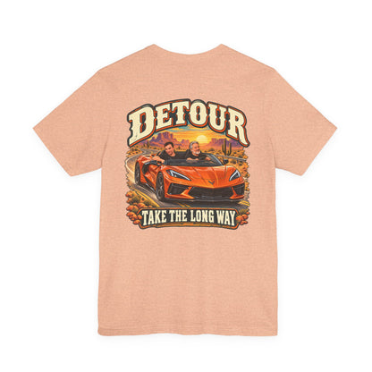 Detour Graphic Tee — 'Detour: Take the Long Way' Vintage Road Trip T‑Shirt