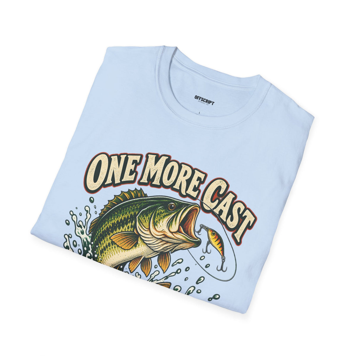 Fishing T-Shirt — "One More Cast" Bass Graphic Tee