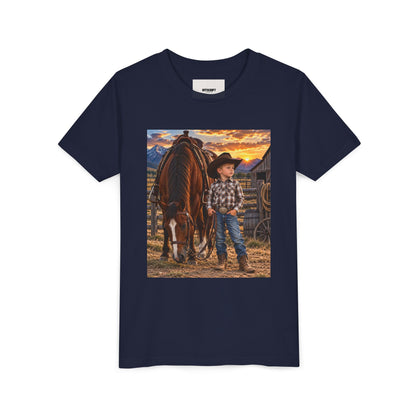 Youth Western Cowboy Tee — Little Cowboy & Horse Graphic Shirt